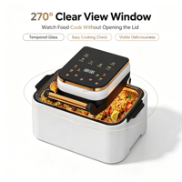 HY K19 12L Penggorengan Udara Visual 1400W 270 ° Jendela Transparan Oven Multifungsi Anti Lengket Filter Dapat Dilepas Aman untuk Mesin Cuci Piring Hadiah