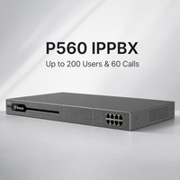 Yeastar P560 VoIP PBX : 100 utilisateurs, 30 appels, 1 E1, 8 FXO, 8 FXS, 200 lignes VoIP, système téléphonique IP d'entreprise