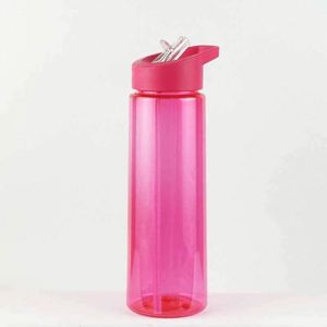 Colorful Plastic Reusable <b>750Ml</b> Straw Water <b>Bottle</b> for Outdoor Sports and Camping - Product Image 5