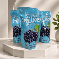 Sachets en plastique personnalisés pour boissons liquides avec paille, pour machine de remplissage de jus en aluminium, pochettes verticales à bec verseur
