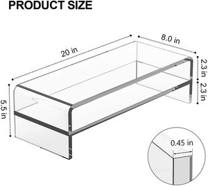Jihong Tùy Chỉnh 2 Tier Acrylic Màn Hình Máy Tính Đứng Acrylic Máy In Chủ Rõ Ràng Acrylic Máy Tính Xách Tay Đứng Cho Văn Phòng/Nhà/Bàn - Product Image 1
