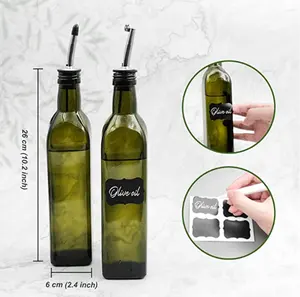 散装马拉斯卡玻璃瓶橄榄油瓶制造250毫升500毫升750毫升1000毫升方形或圆形玻璃瓶