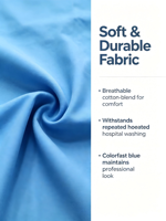 Robe d'examen médical unisexe personnalisée OEM réutilisable à manches courtes, col superposé, fermeture à nouer, liens à la taille, pour hôpital