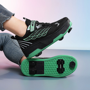 YANLONG Kids Roller Shoes With Wheels Size 29-40 Mesh Lining Double Row PTR Wheels For Outdoor Sports - Product Image 3