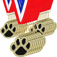 Médaille de campagne pour animaux de compagnie en alliage de zinc, motif animal mignon, plaquée or, gravée au laser, OEM/ODM