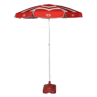 RPET 160g Base de chaise d'extérieur Sun premium Parapluie de plage 36 pouces Blanc Rouge Couleur Parapluie de plage promotionnel avec logo imprimé