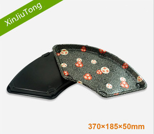 Thiết Kế Mới Nhựa Dùng Một Lần <span class=keywords><strong>PS</strong></span> Fan-Shape Sushi Khay Cho Takeaway Salad Bánh Mì Bánh Sandwich Bánh Trong Vỉ Bao Bì - Product Image 6