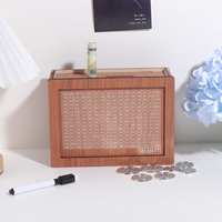 Tirelire en bois personnalisée en forint hongrois, boîte à épargne avec numéro FT, cadeaux originaux, décoration de la maison, tirelire