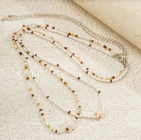 Offre Spéciale riz perle Double couche étoile de mer tortue Animal perle chaîne taille chaîne pour les femmes mode plage fête corps bijoux