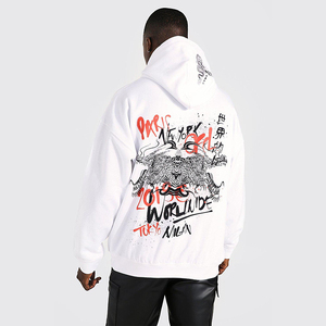 Sweat à capuche unisexe surdimensionné de qualité supérieure, imprimé avec logo personnalisé, brodé, taille plus, hiver, 100% coton, respirant, écologique - Product Image 2