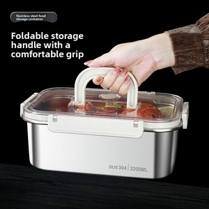 304ステンレス製食品保存容器 蓋付き 気密漏れ防止 積み重ね可能 ミールプレップ ランチボックス オーブン 冷凍庫対応 - Product Image 4