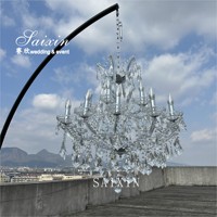 Saixin Haute Qualité Lustres De Mariage Décoration Titulaire 3M Grand Noir Lustre En Métal Stand