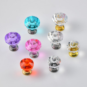 Crystal Handle Acrylic Round <b>Drawer</b> Cabinet <b>Knob</b> Minimalist Style Durable Furniture Hardware - Product Image 1
