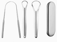 Kit de soins bucco-dentaires portable best-seller, gratte-langue en acier inoxydable pour une haleine fraîche