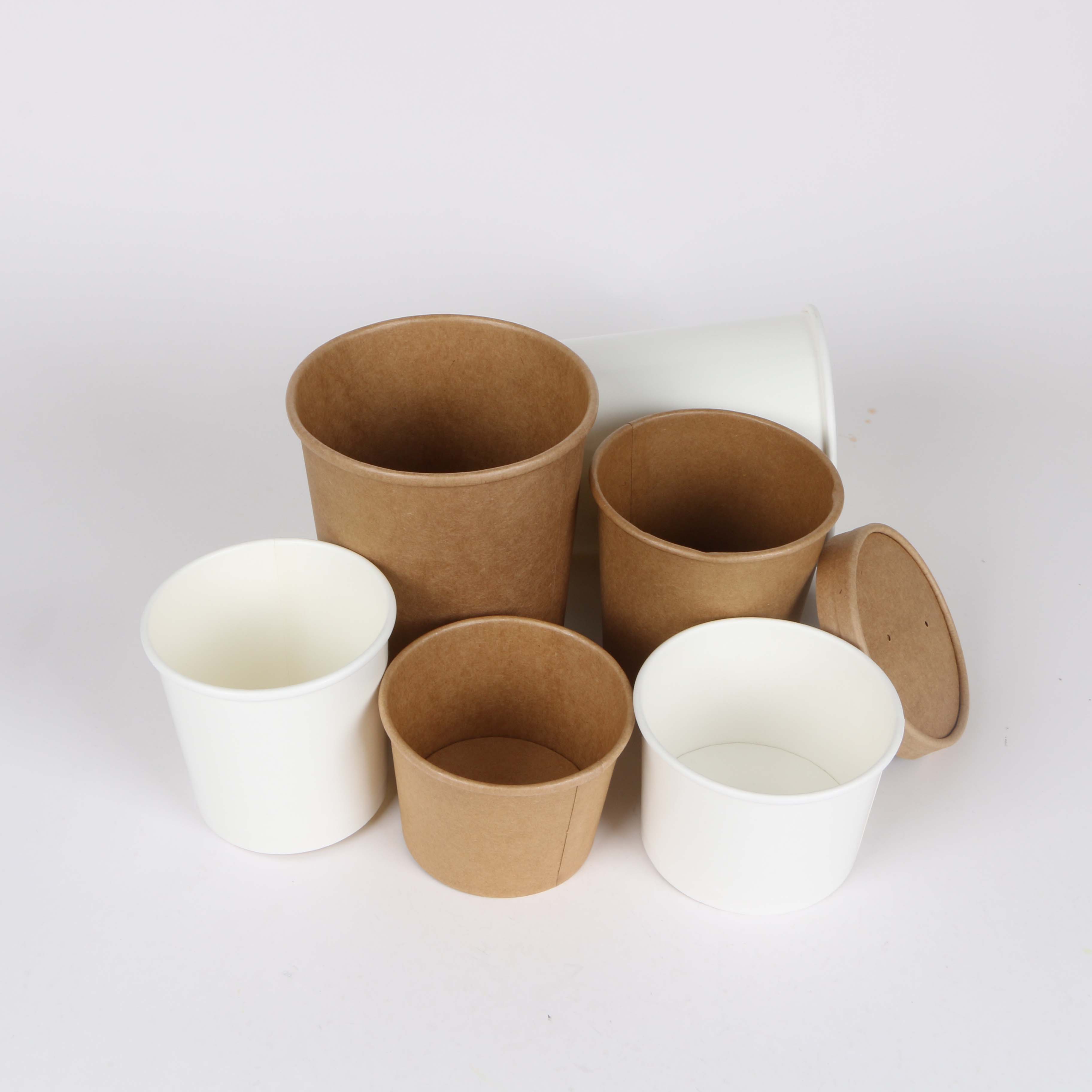 microwavable paper food container soup cup/disposable paper hot soup bowls with lid