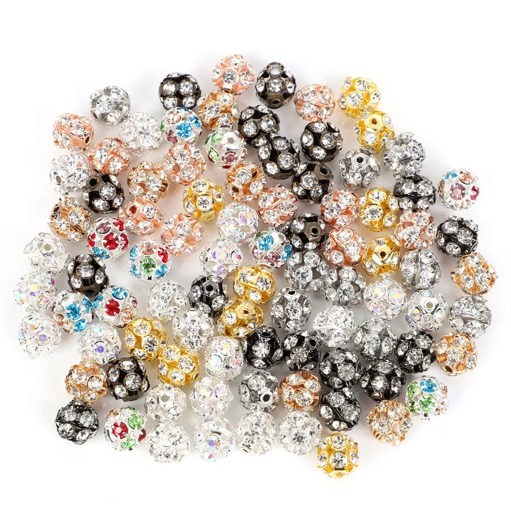 Strass di argilla polimerica rotonda di alta qualità 6/8/10mm Pave Crystal Shambhala Beads Disco Ball Beads per gioielli che fanno matrimonio