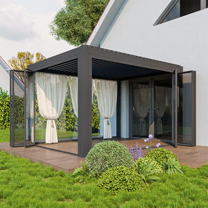 Pérgola Moderna de Aluminio con Techo de Lamas para Jardín y Exterior, 3x3 3x4 4x3 4x4 4x5 4x6 6x3 6x4 6x5 6x6m - Product Image 2
