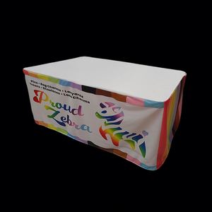 Custom Fitted Advertising <b>Table</b> Covers 4ft 6ft 8ft Sizes for Weddings Trade Shows Parties Business Logo Text Display - Product Image 1