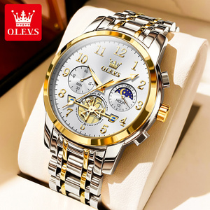 2025 <span class=keywords><strong>New</strong></span> Olevs 2900 OEM ODM Tùy Chỉnh Đồng Hồ Thể Thao Tourbillon Thiết Kế Phong Cách Mặt Trăng Giai Đoạn Sang Trọng Đồng Hồ Cho Nam Giới Thạch Anh Smartwatch - Product Image 1