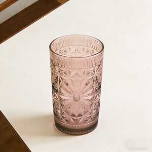 Bicchiere in <span class=keywords><strong>Vetro</strong></span> per Bevande Lunghe con Design in Rilievo, Consegna Rapida, Bicchiere Colorato per Casa, <span class=keywords><strong>Acqua</strong></span>, Bar, Succo, Latte, Grande Capacità - Product Image 4