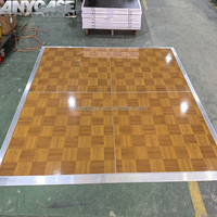 Pista de Baile Portátil de Madera Contrachapada de 18 mm, Diseño Clásico a Cuadros Blanco y Negro, Resistente a la Intemperie, para Bodas, Cumpleaños, Ceremonias y Eventos