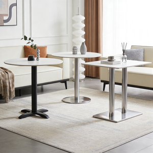 वाणिज्यिक ग्रेड भारी शुल्क आधुनिक स्टेनलेस स्टील ब्लैक आयरन रेस्तरां भोजन कॉफी दुकान फर्नीचर हार्डवेयर टेबल बेस - Product Image 2