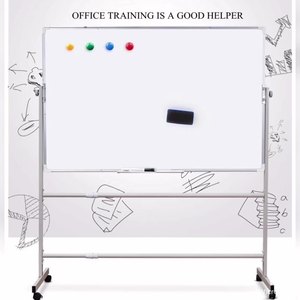 Altura Ajustable 360 °   <span class=keywords><strong>Pizarra</strong></span> Blanca Magnética de Doble Cara con Soporte Giratorio y Ruedas - <span class=keywords><strong>Pizarra</strong></span> Blanca de Oficina - Product Image 3