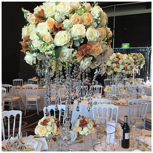 Candelabro transparente de cristal alto de lujo de 8 brazos, candelabro para centros de mesa de boda, candelabro para decoraciones de eventos y fiestas - Product Image 6