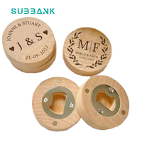 Subbank Logo personnalisé rond en bois bambou ouvre-bouteille de bière réfrigérateur Sublimation vierge pour bois artisanat boîtes en bois et panneaux muraux