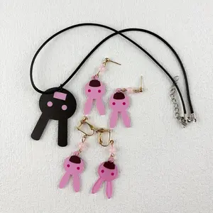 Anime BanG Dream Cosplay joyería <span class=keywords><strong>Imai</strong></span> Lisa collar pendiente Earstud Earclip Kawaii conejo gargantilla cadena Eardrop Accesorios - Product Image 2