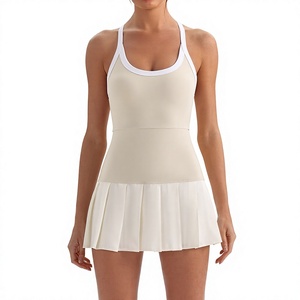 Robe de tennis plissée pour femme avec soutien-gorge intégré, tenue de sport respirante pour le yoga - Product Image 1