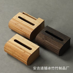 Caja de pañuelos de bambú, nuevo estilo chino, con tapa abatible, para uso en escritorio - Product Image 4