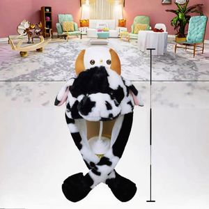 Cache-oreilles LED lumineux multicolores en forme de lapin de dessin animé, chapeau en peluche animale avec oreilles mobiles et sautillantes, jouets en peluche en coton PP pour le soulagement du stress - Product Image 1