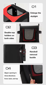 Bunnyhi STC002 büyük köpek arabası evcil hayvan taşıyıcı nefes katlanabilir köpek arabası sepeti Golden <span class=keywords><strong>Retriever</strong></span> evcil hayvan arabası köpek - Product Image 6