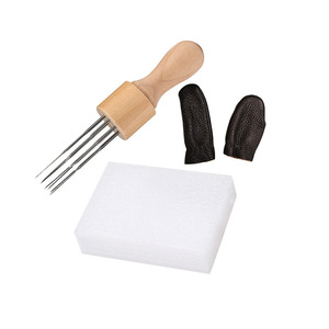 Ago per infeltrimento con strumento a otto aghi, strumento per punzone in feltro di lana artigianale con manico in legno massello infeltrimento otto aghi - Product Image 4
