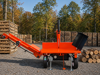 Fendeuse de bois verticale autopropulsée industrielle avec élévateur hydraulique pour bûches