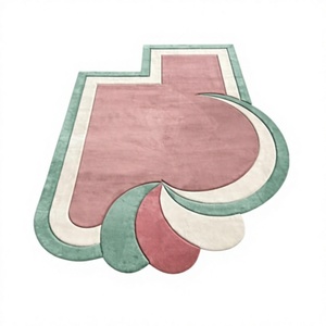 Modern Design Hand Tufted Flat <b>Weave</b> Wool Carpet Rugs Living Room Custom Pattern Blue Red Reversible Waterproof Wholesale - Product Image 1