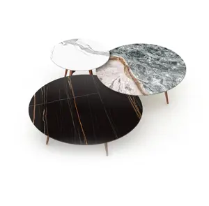 Personnalisé moderne maison hôtel salon <span class=keywords><strong>table</strong></span> en verre pieds en bois dessus en verre <span class=keywords><strong>pas</strong></span> <span class=keywords><strong>cher</strong></span> petites tables basses rondes <span class=keywords><strong>de</strong></span> thé meubles en verre - Product Image 1