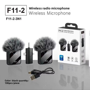 Microphone Lavalier Sans Fil 2.4G F11-2 F15 avec Réduction de Bruit et Connecteur 3.5mm Mains Libres pour Téléphone Portable et Interviews de Rue - Product Image 2