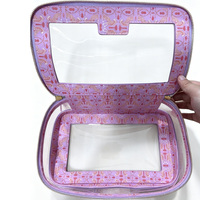 Sac de rangement pliable de luxe moderne en cuir PU pour tuiles de mahjong avec fenêtre, étui de voyage portable pour mahjong américain