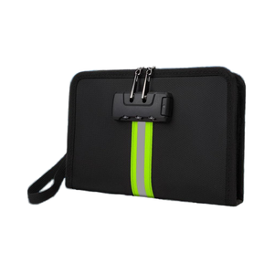Mallette de rangement en nylon de grande capacité sac d'argent ignifuge étanche avec fermeture à glissière étui de verrouillage de style décontracté portable pour l'argent - Product Image 4