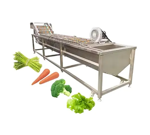 ماكينة غسل البطاطس لمعالجة الفواكه، خط فرز، شمع، تجفيف، غسل الخضراوات بشكل آلي ومستمر