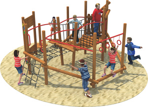 Équipement de terrain de jeux en <span class=keywords><strong>bois</strong></span> de qualité commerciale Terrain de jeux extérieur personnalisé en <span class=keywords><strong>bois</strong></span> <span class=keywords><strong>Parc</strong></span> naturel extérieur - Product Image 3