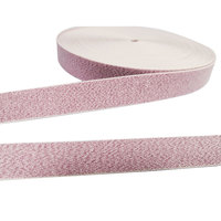 Bande élastique en polyester avec fil de lurex vert brillant, design personnalisé, largeur 32 mm / 1,25 pouce
