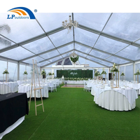 Tente de Réception de Luxe Grande Capacité Transparente, Robuste, 200 Places Assises / 300 Personnes, pour Mariages, Événements Extérieurs et Location