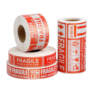 Tùy chỉnh in 3.5 "x 1.9" 500 nhãn/cuộn dễ vỡ xử lý thận trọng cảnh báo nhãn bao bì vận chuyển dán tùy chỉnh dễ vỡ nhãn - Product Image 3