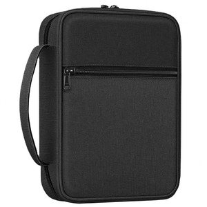 Housse de transport pour Bible noire BSCI avec poches zippées et poignée robuste, étui de rangement pour Bible pour hommes - Product Image 1