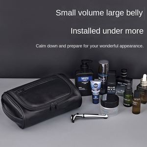 Explosive Travel PU Leather Zipper Closure Letter Pattern Waterproof Cosmetic Bag <b>for</b> Men's <b>Makeup</b> <b>Storage</b> - Product Image 6