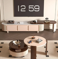 Ensemble table basse et meuble TV moderne, durable et mobile pour petits appartements