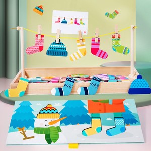 Puzzle en <span class=keywords><strong>bois</strong></span> de gros pour jeux de déguisement et de change de vêtements, avec cartes, pour développer la capacité esthétique des enfants - Product Image 2